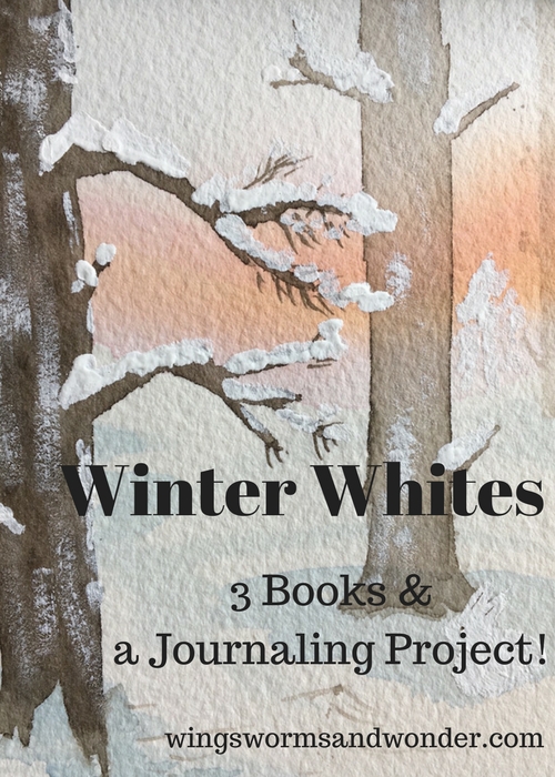 Winter watercolor nature journal inspiration using children's books! Click to get ideas and a fun project exploring whites in nature and watercolor!