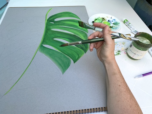 It's World Watercolor Month! Let's paint a massive monstera to celebrate plant care, paint care, and self care all July!