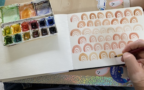 It's Wonder Wednesday 120! Click to create a watercolor painting mindfulness experience that focuses on color in watercolor!